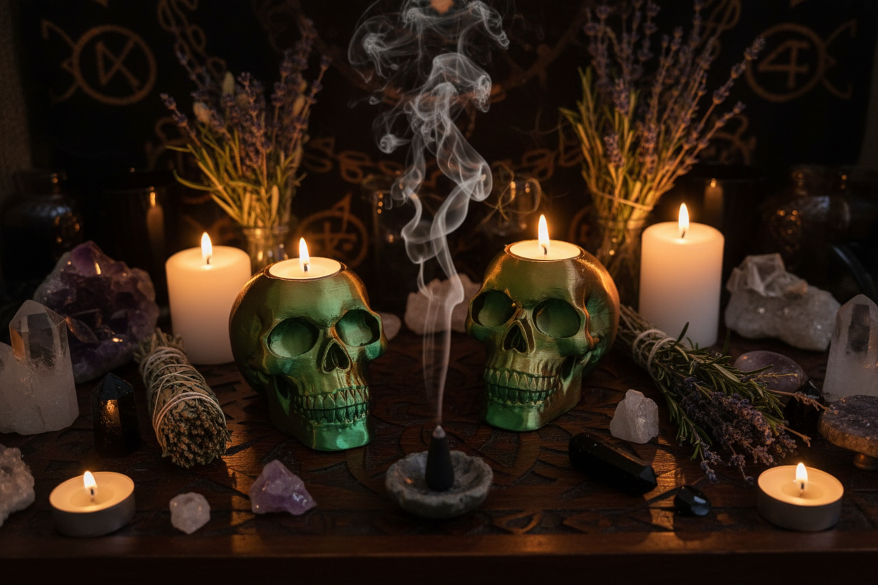 Skull Tea Light Candle Holder
