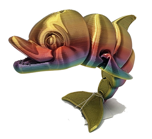The Articulating Rainbow Dolphin Sculpture / Fidget Toy
