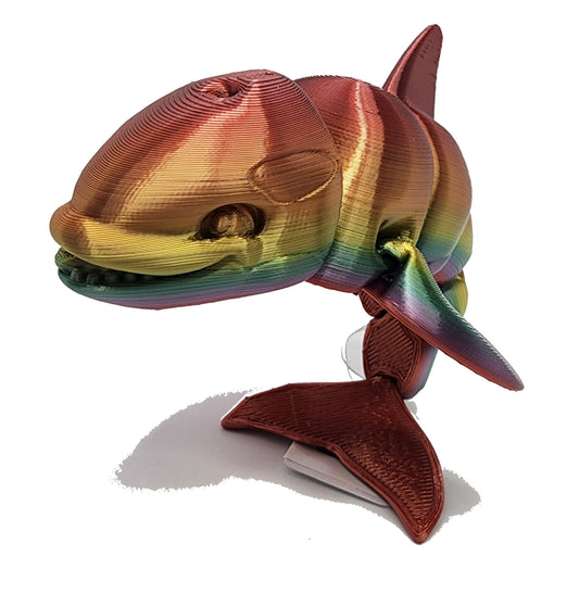 The Articulating Rainbow Orca Sculpture / Fidget Toy