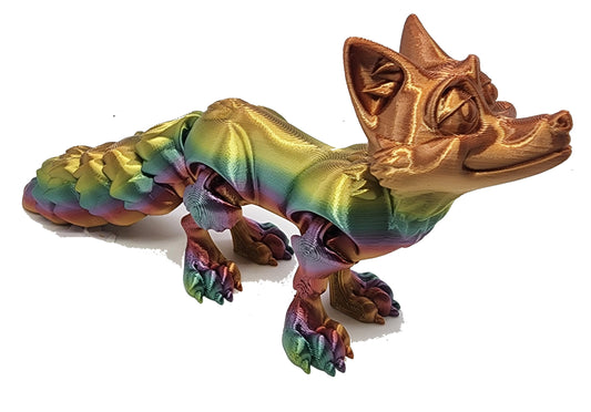 The Articulating Rainbow Fox Sculpture / Fidget Toy
