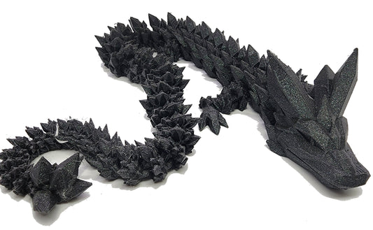 The Articulating Black Onyx Crystal Dragon Sculpture / Fidget Toy