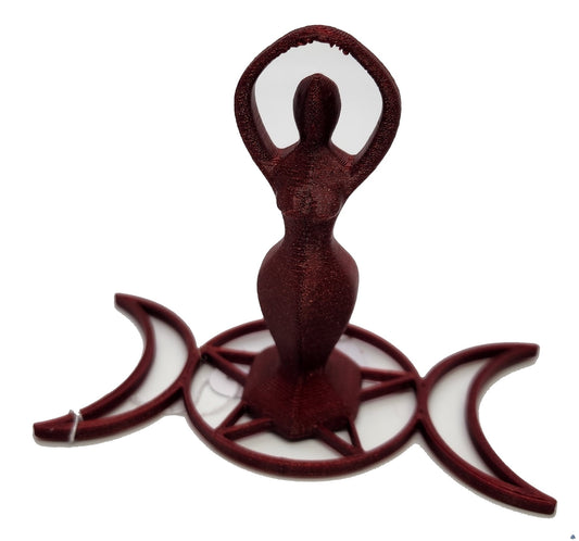 Triple Goddess Statue - Ruby Red Elegance