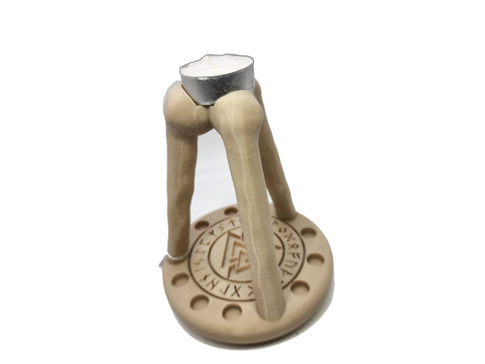 Odin's Nine-Crystal Bone Candle Holder