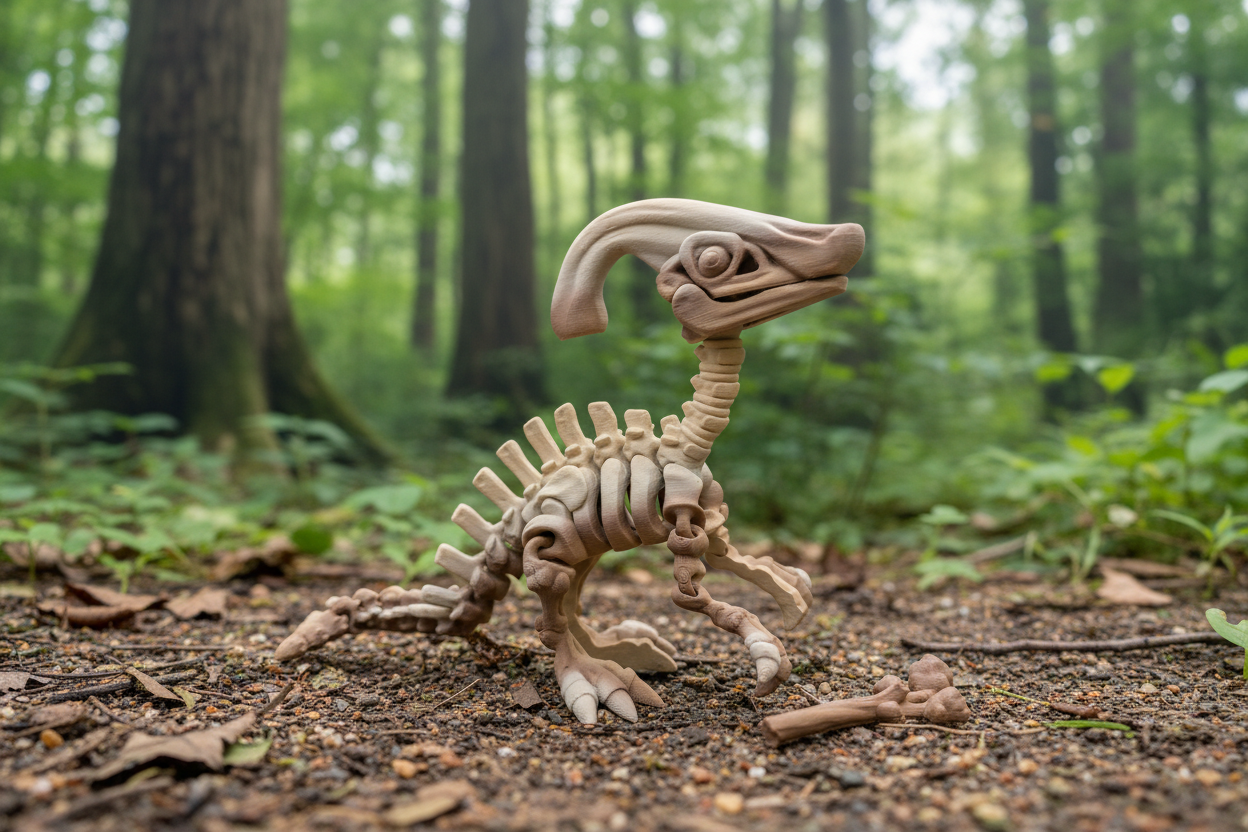 The Articulating Skeleton Parasaurolophus Sculpture / Fidget Toy