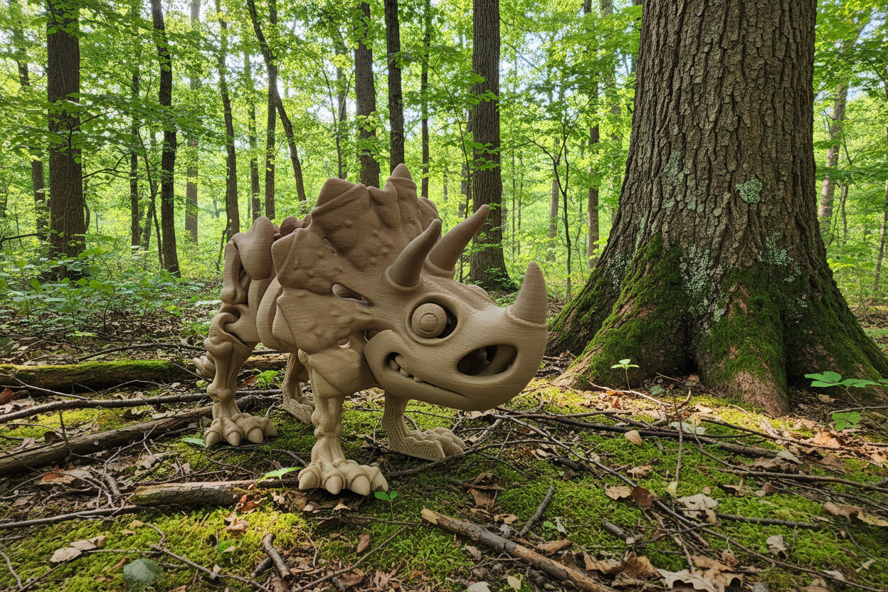 The Articulating Skeleton Triceratops Sculpture / Fidget Toy