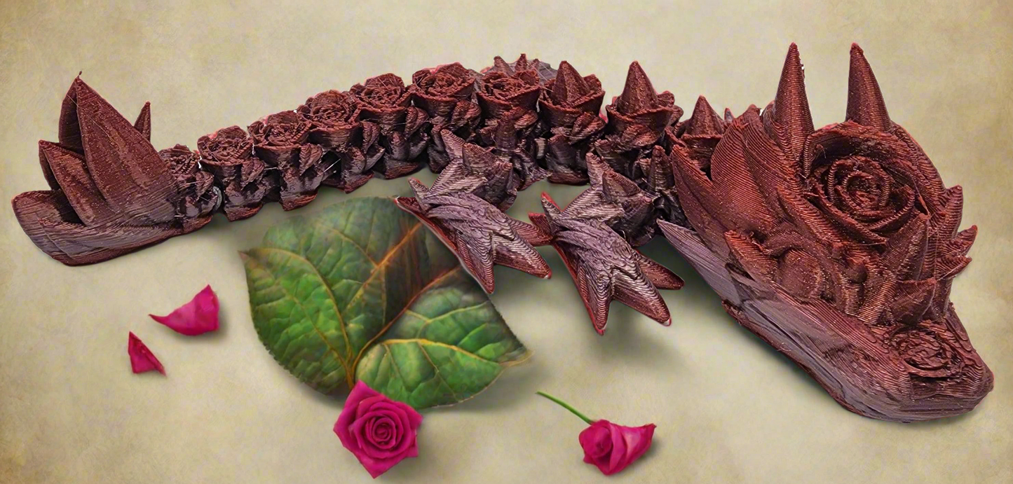 The Articulating Baby Rose Dragon Sculpture / Fidget Toy