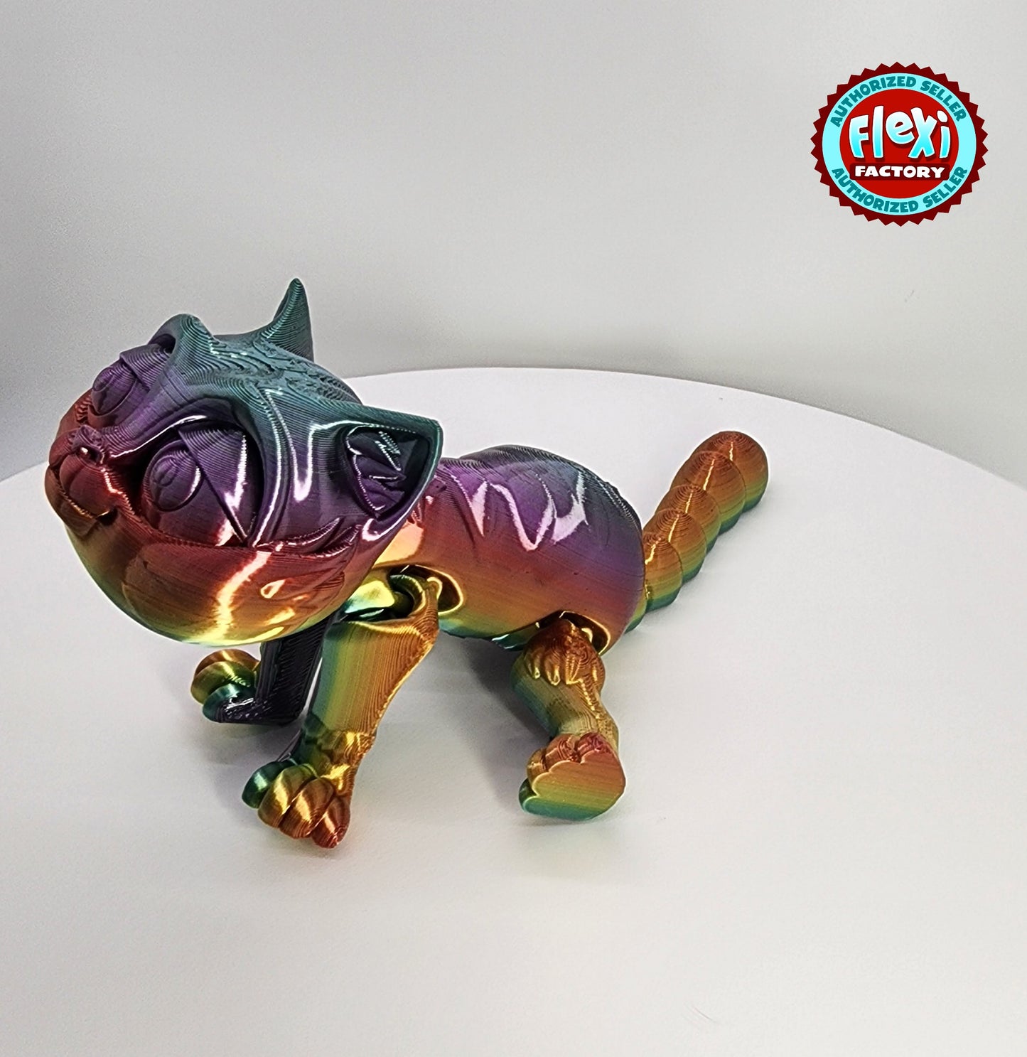 The Articulating Rainbow Kitten Sculpture / Fidget Toy