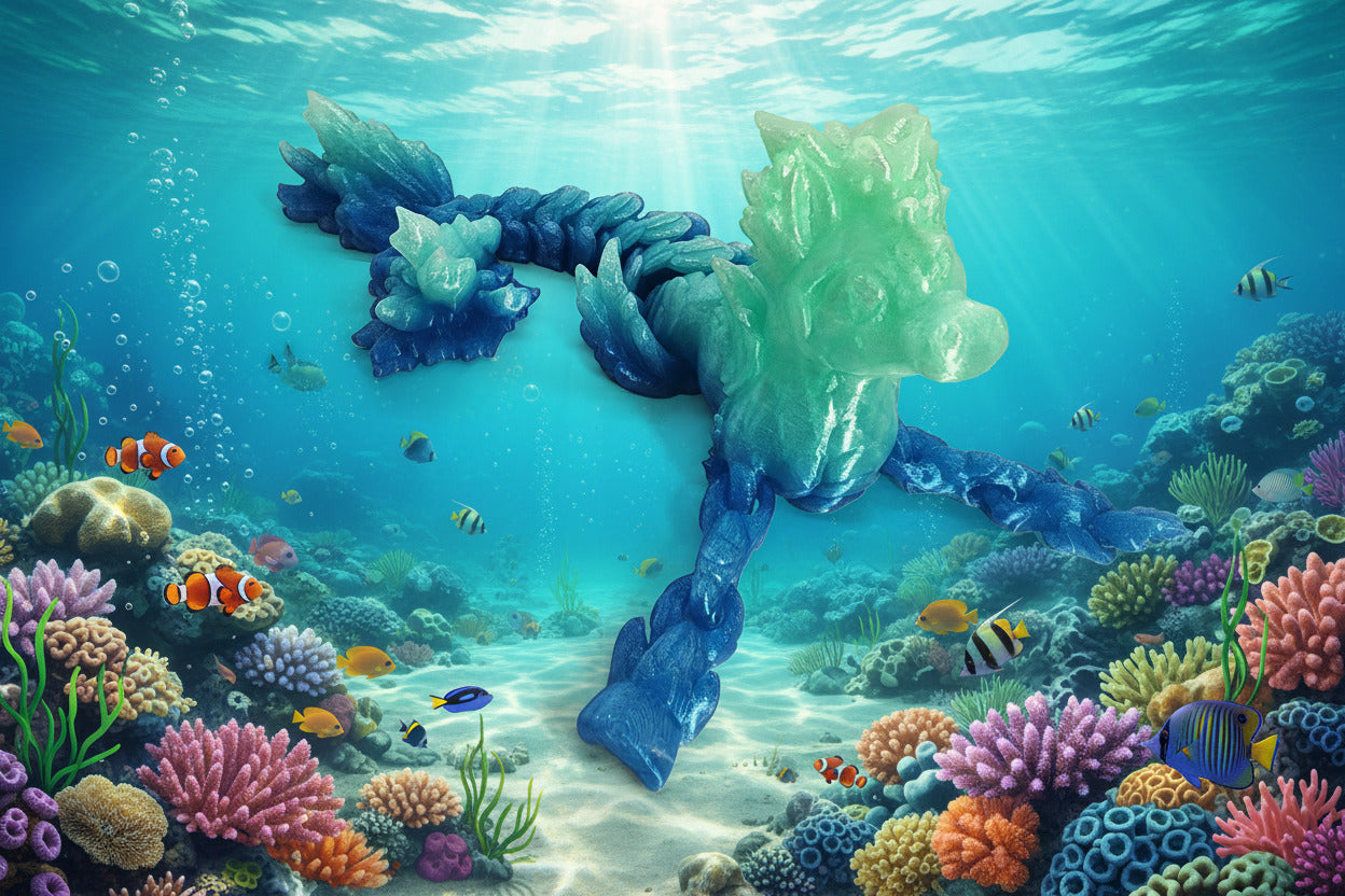 The Summer Waves Hippocampus Sea Horse Sculpture