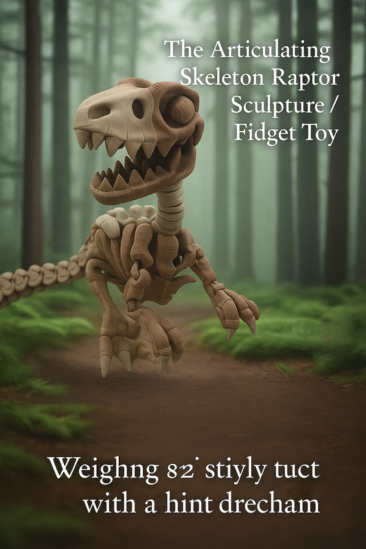 Skeleton Raptor – 3D Printed Articulated Sculpture