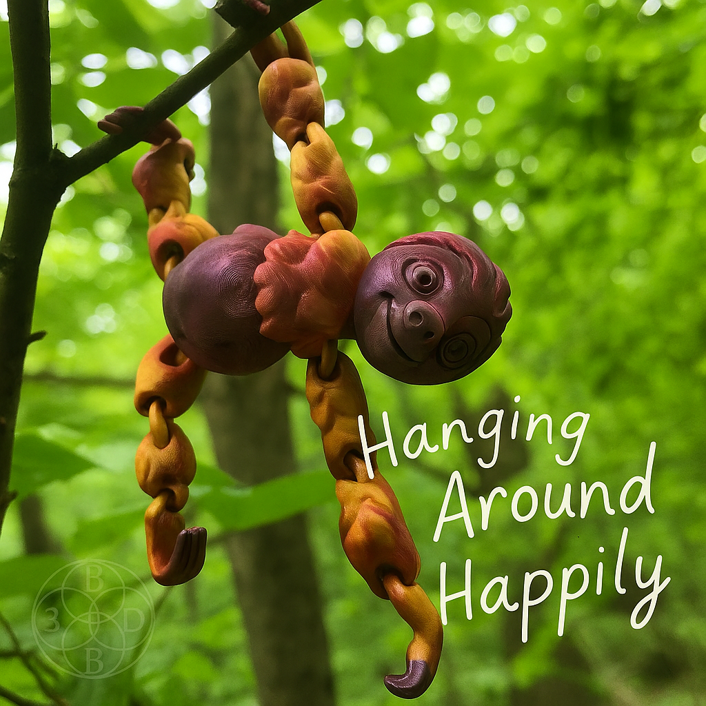 The Articulating Rainbow Three-Toed Sloth – 3D-Printed Sculpture & Fidget Toy