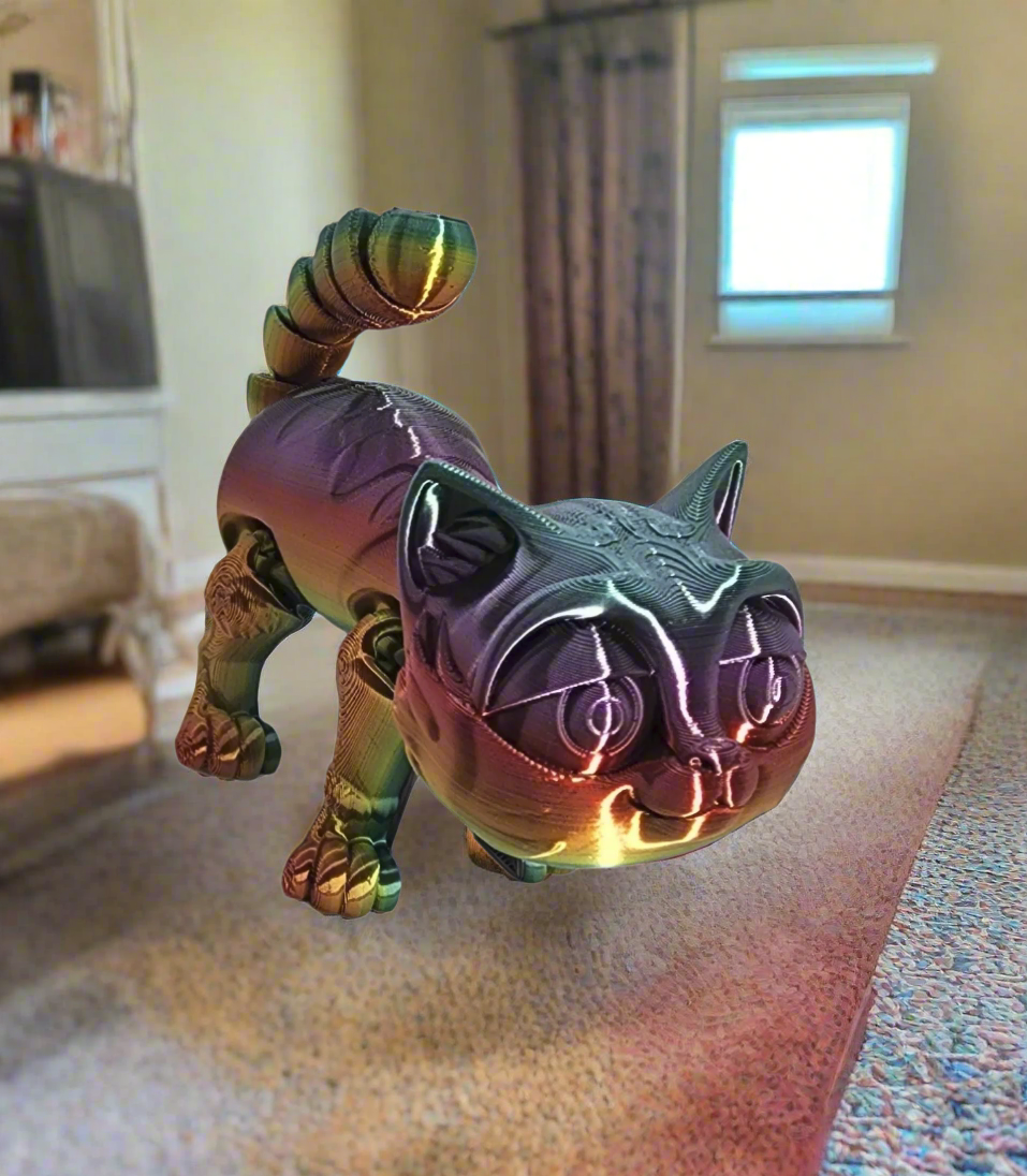 The Articulating Rainbow Kitten Sculpture / Fidget Toy