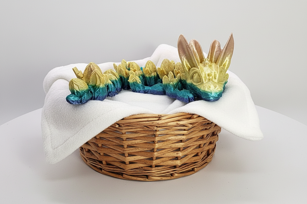 The Articulating Baby Easter Dragon Sculpture / Fidget Toy