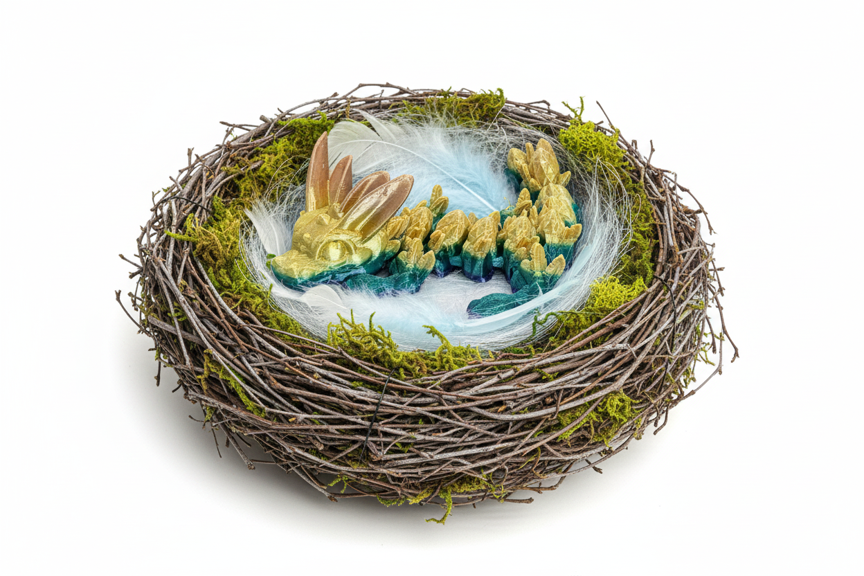 The Articulating Baby Easter Dragon Sculpture / Fidget Toy