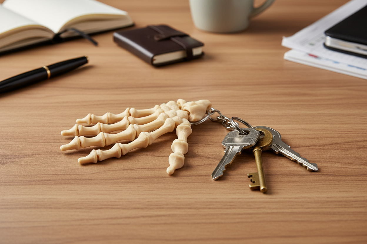 The Articulating Skeleton Hand Key Chain