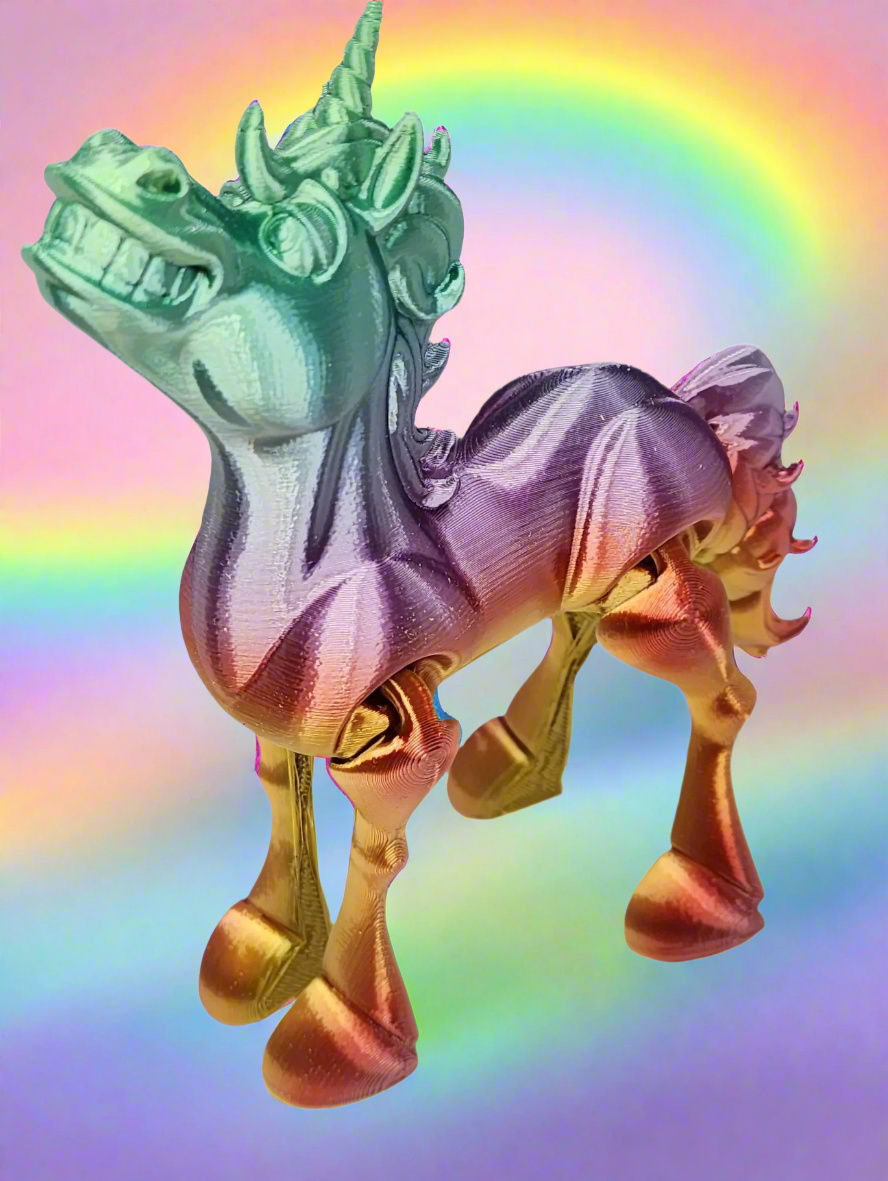 The Articulating Rainbow Unicorn Sculpture / Fidget Toy