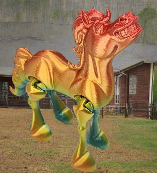 The Articulating Rainbow Horse Sculpture / Fidget Toy