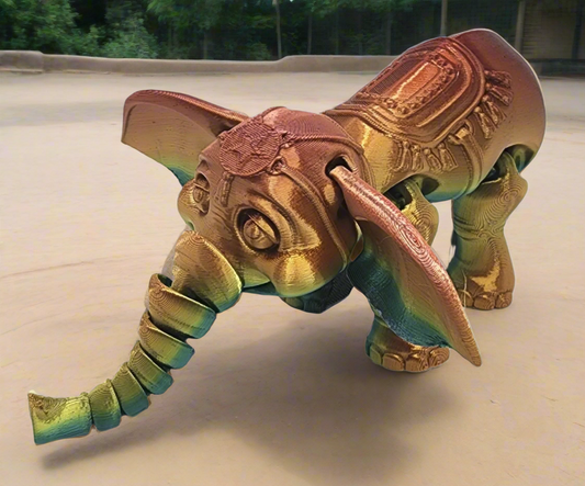 The Articulating Rainbow Elephant Sculpture / Fidget Toy