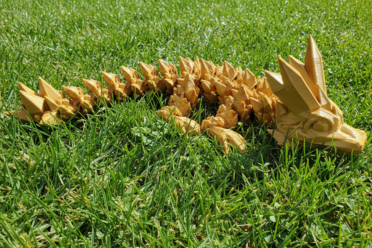 The Articulating Baby Pyrite Crystal Dragon Sculpture / Fidget Toy