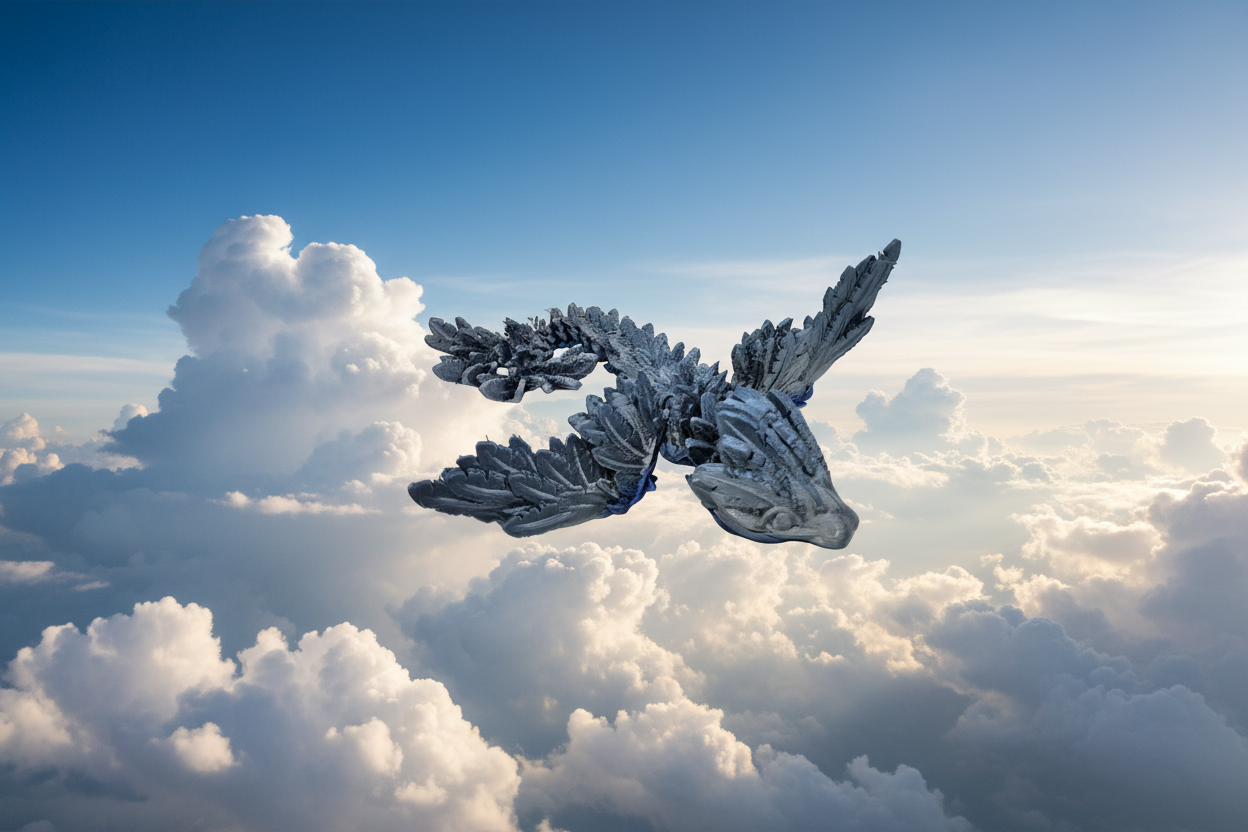 The Articulating Baby Sky Flying Serpent Sculpture / Fidget Toy