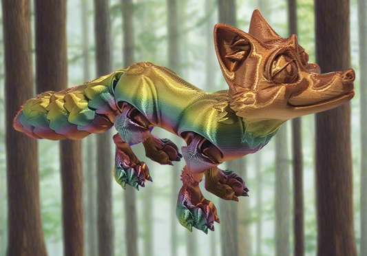 The Articulating Rainbow Fox Sculpture / Fidget Toy