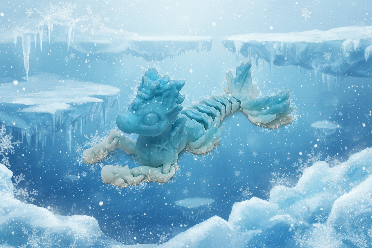 The Winter Ice Hippocampus Sea Horse Sculpture / Fidget Toy