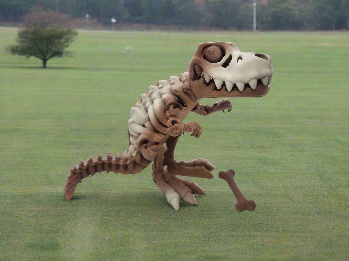 The Articulating Skeleton T Rex with Bone Sculpture / Fidget Toy