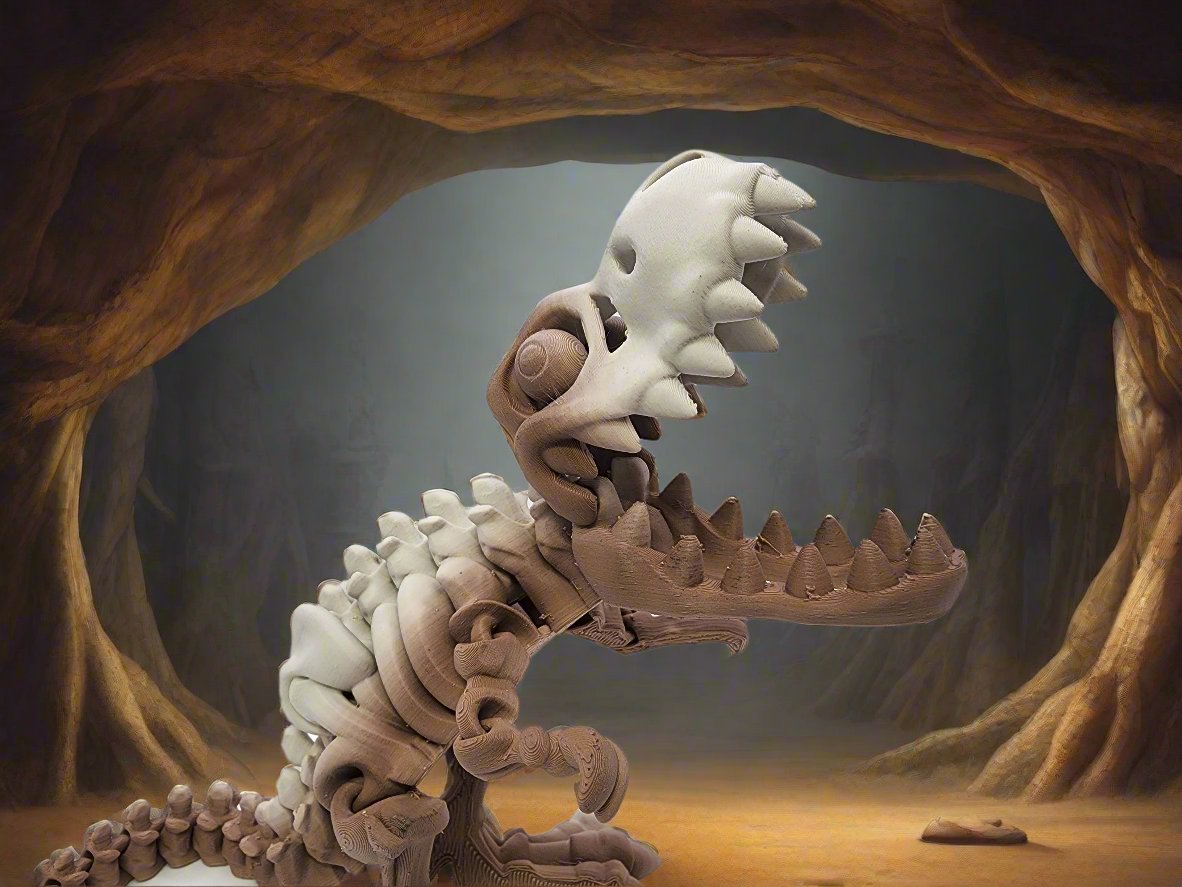 The Articulating Skeleton T Rex with Bone Sculpture / Fidget Toy