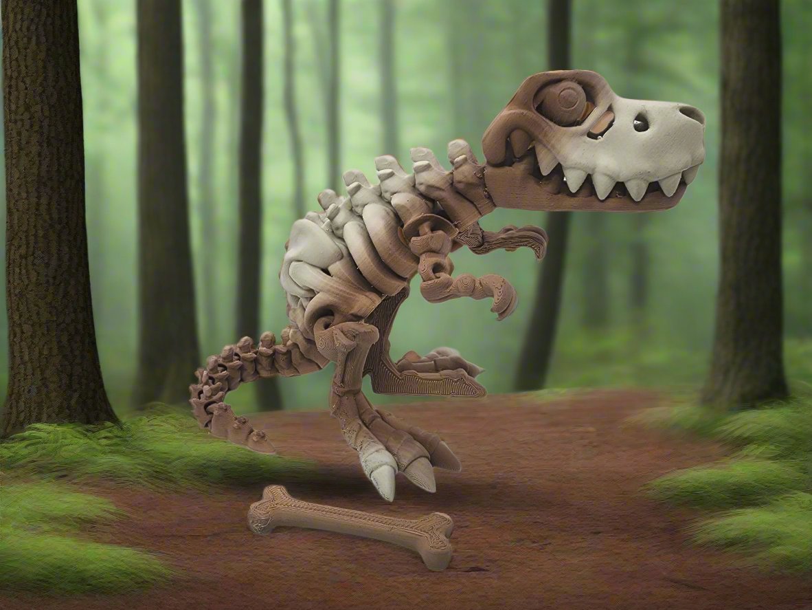 The Articulating Skeleton T Rex with Bone Sculpture / Fidget Toy