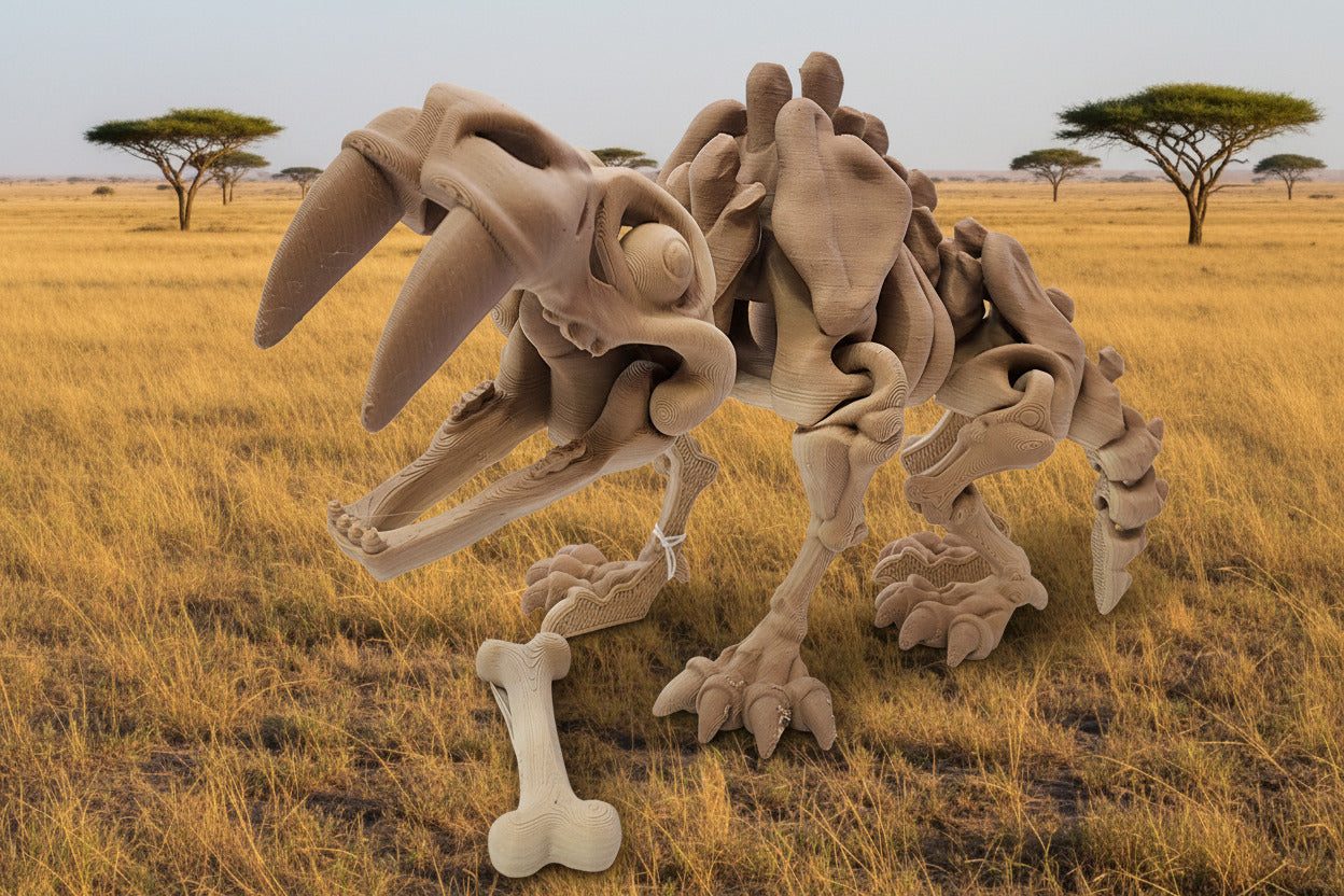 The Articulating Skeleton Saber Tooth Tiger Sculpture / Fidget Toy