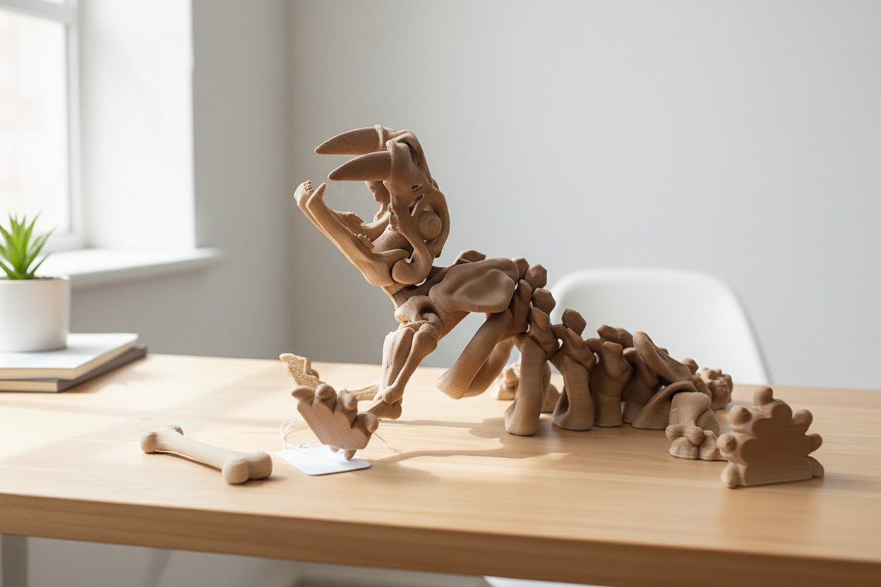 The Articulating Skeleton Saber Tooth Tiger Sculpture / Fidget Toy