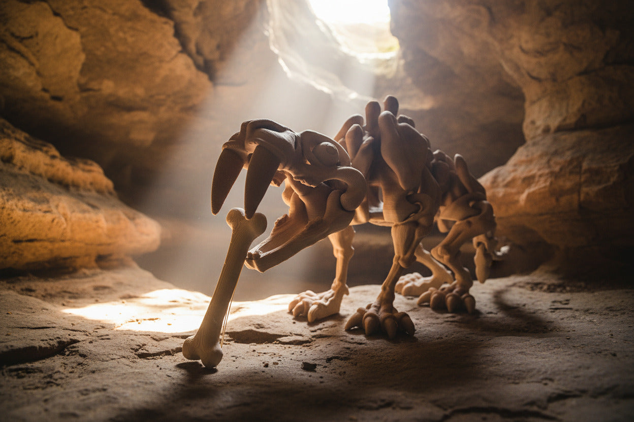 The Articulating Skeleton Saber Tooth Tiger Sculpture / Fidget Toy