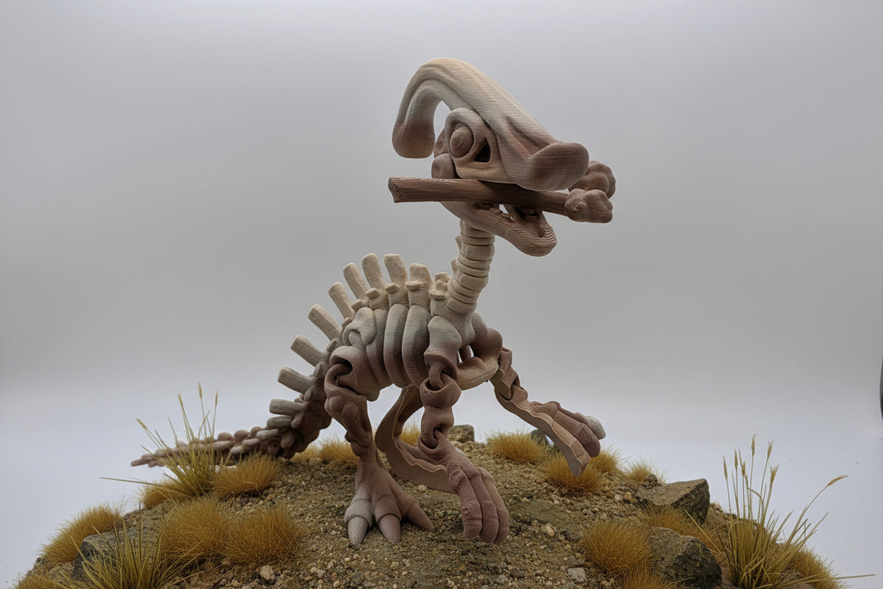 The Articulating Skeleton Parasaurolophus Sculpture / Fidget Toy
