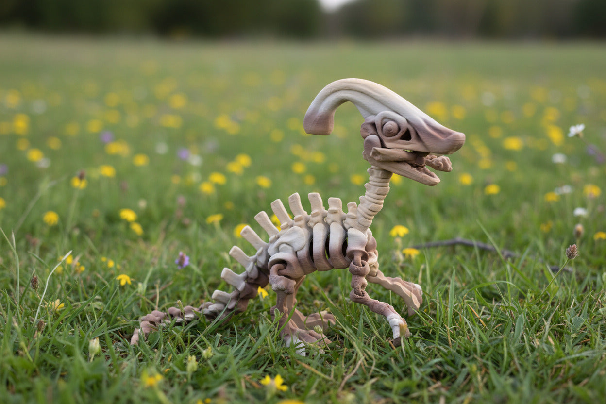 The Articulating Skeleton Parasaurolophus Sculpture / Fidget Toy