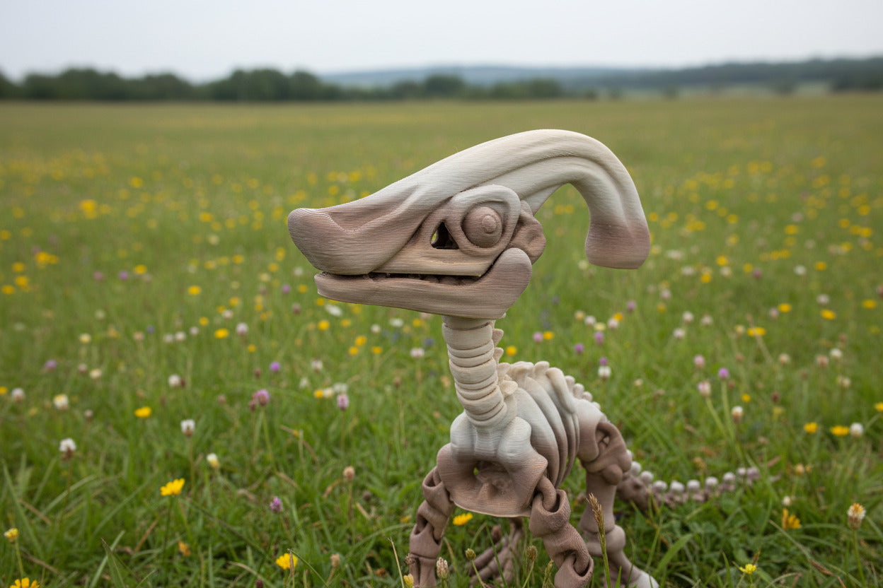 The Articulating Skeleton Parasaurolophus Sculpture / Fidget Toy