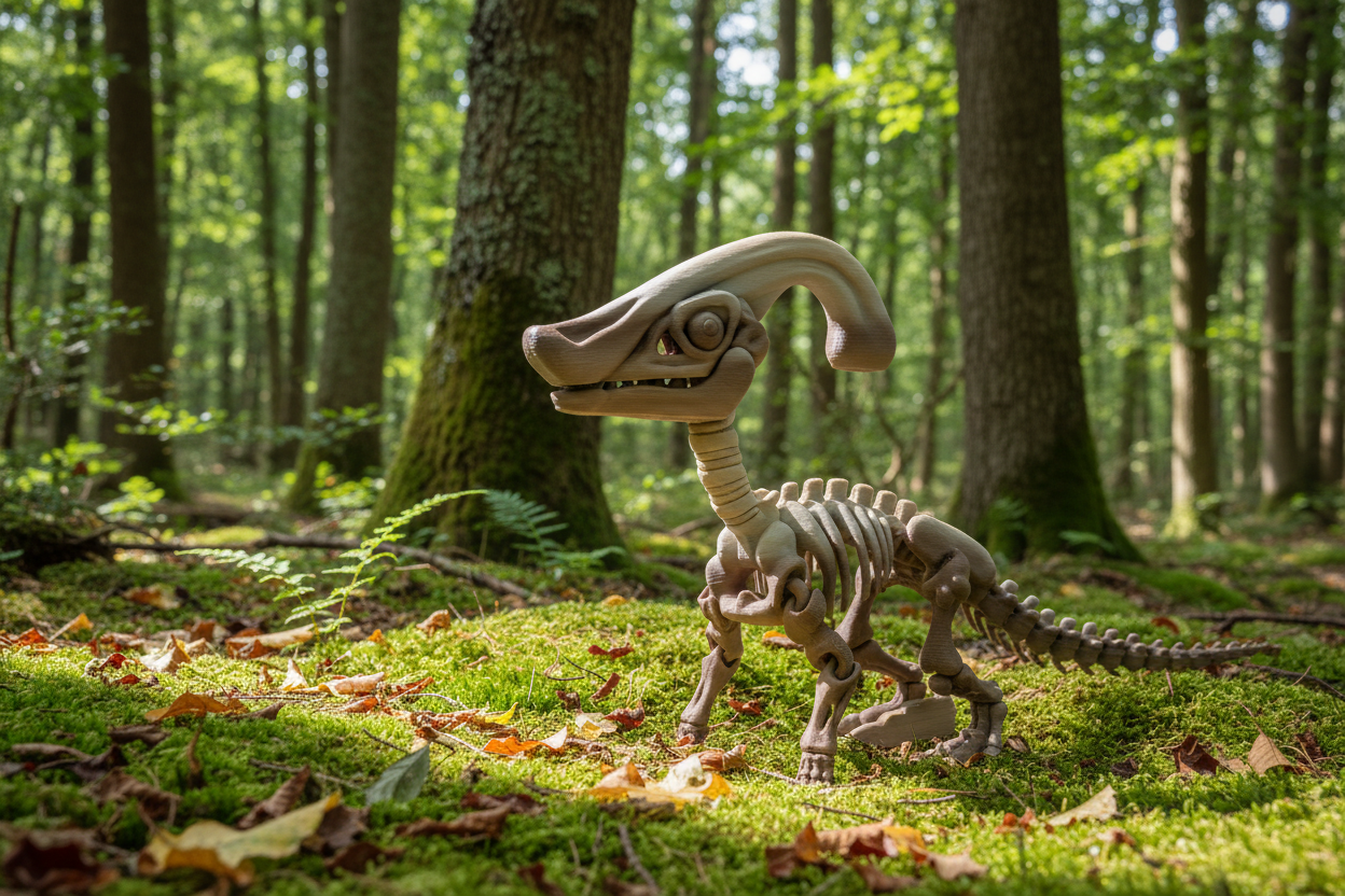 The Articulating Skeleton Parasaurolophus Sculpture / Fidget Toy