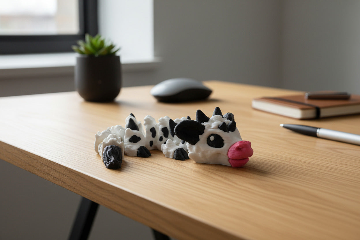 The Articulating Baby Cow Dragon Sculpture / Fidget Toy