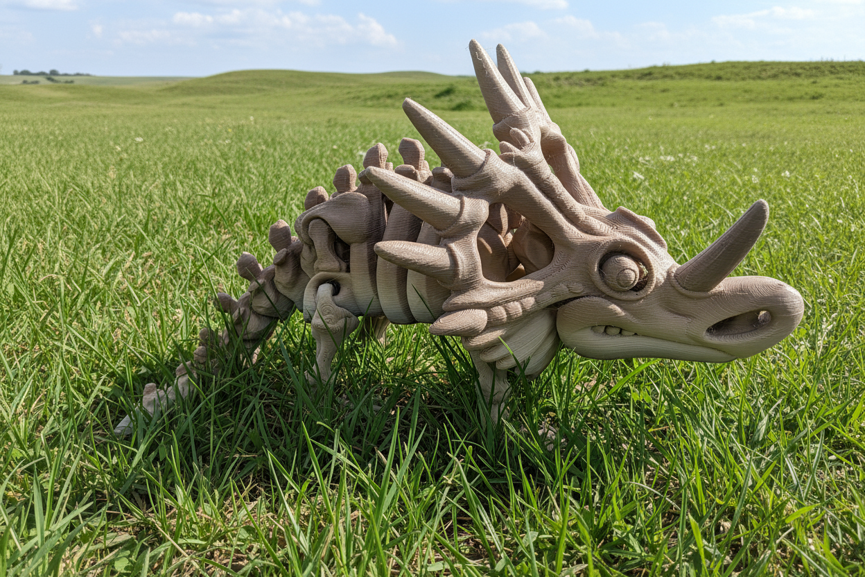The Articulating Fossil Skeleton Styracosaurus Sculpture / Fidget Toy