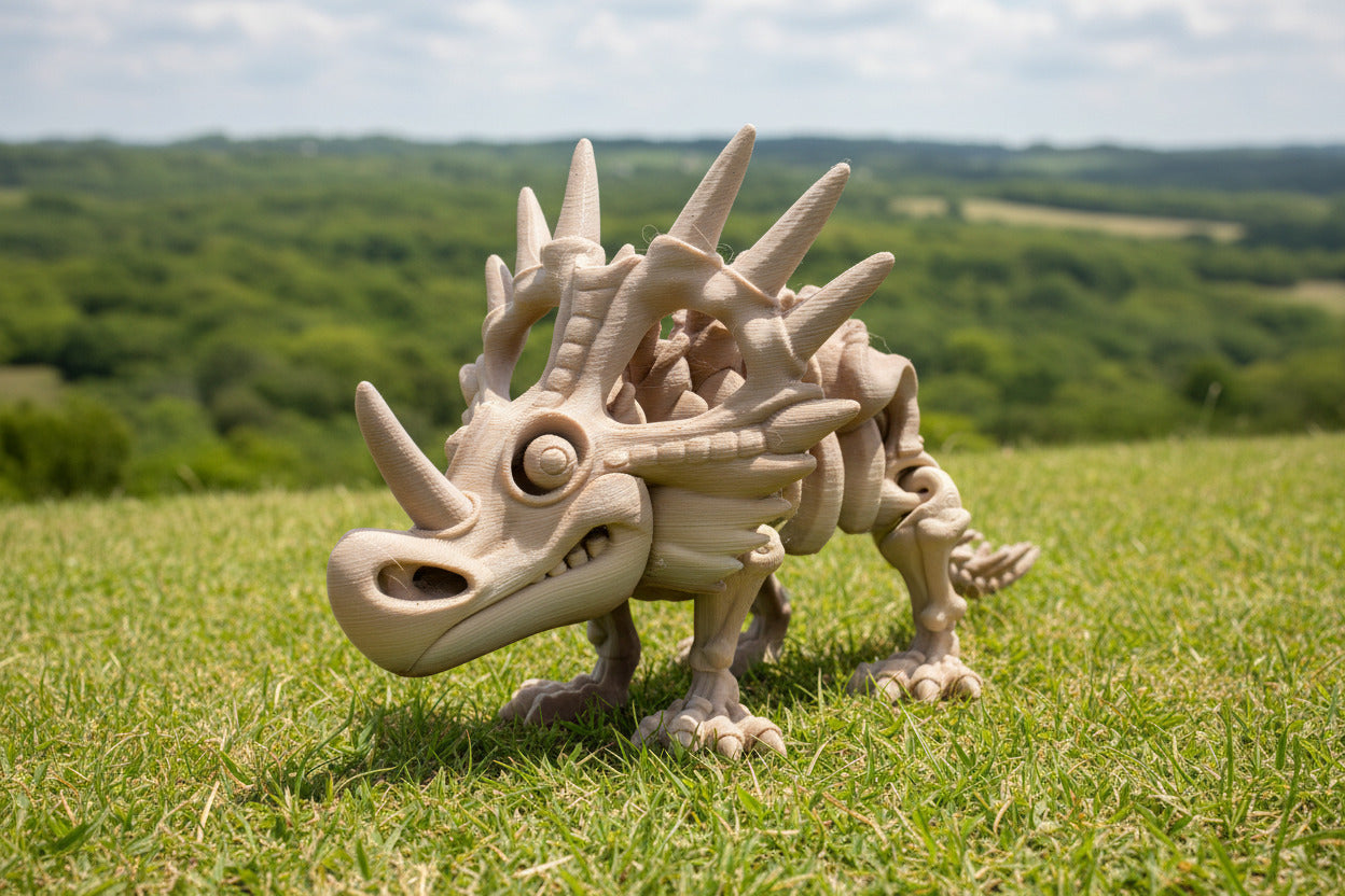 The Articulating Fossil Skeleton Styracosaurus Sculpture / Fidget Toy