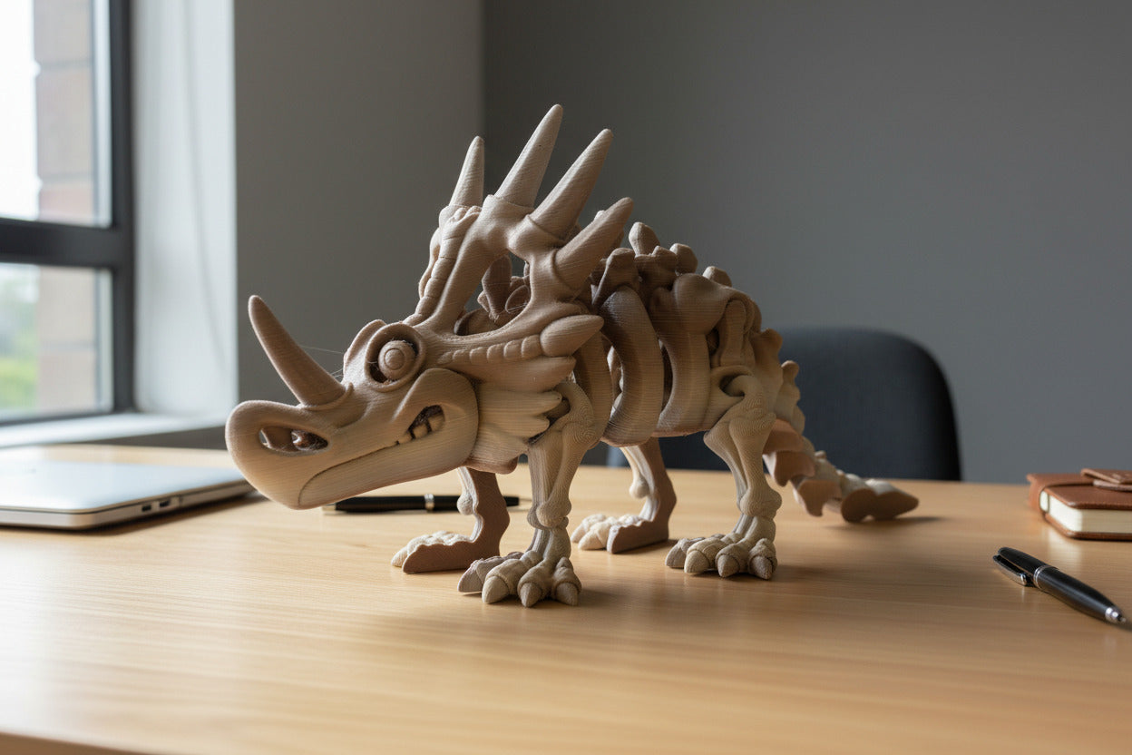 The Articulating Fossil Skeleton Styracosaurus Sculpture / Fidget Toy
