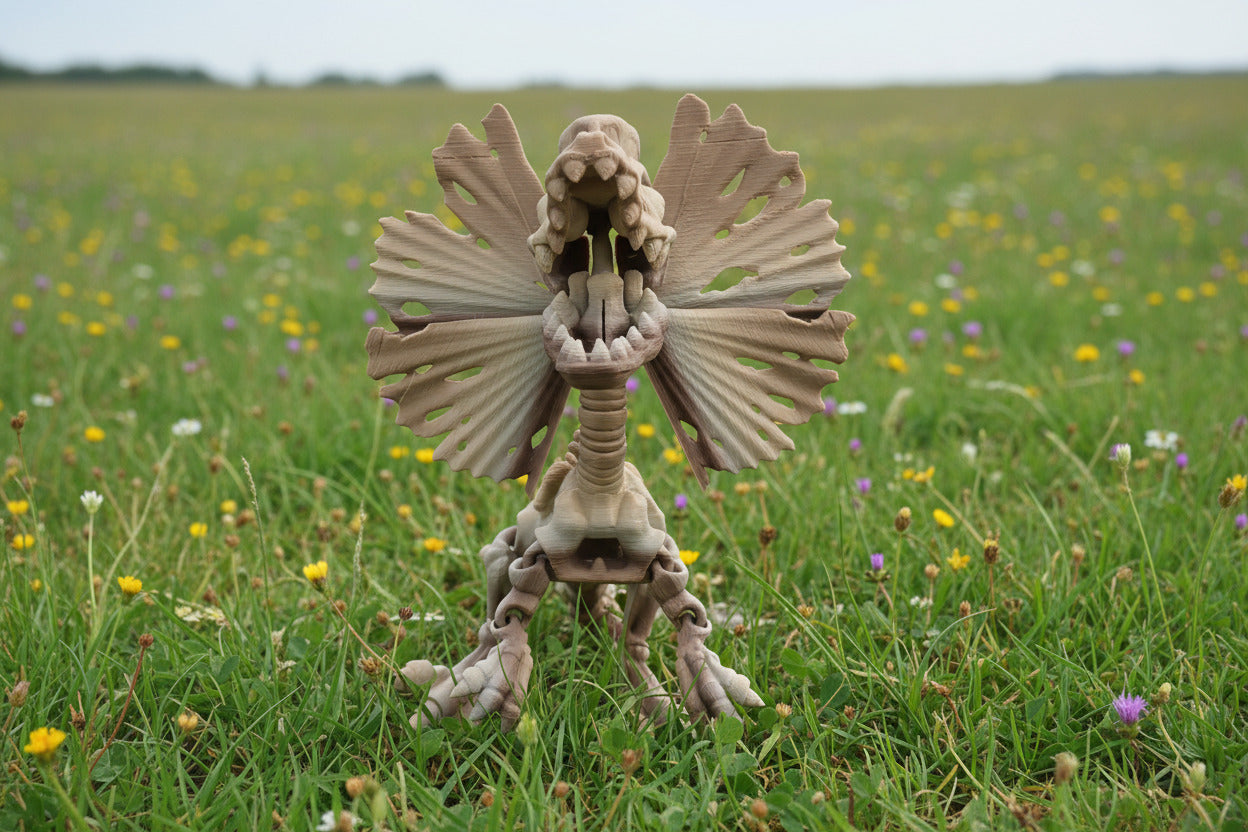 The Articulating Fossil Skeleton Dilophosaurus Sculpture / Fidget Toy