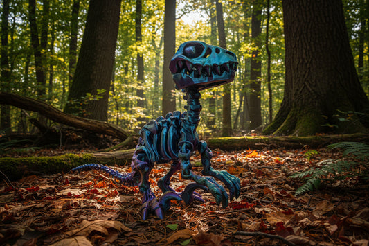 The Articulating Skeleton Raptor Sculpture / Fidget Toy – Tri-Color PLA