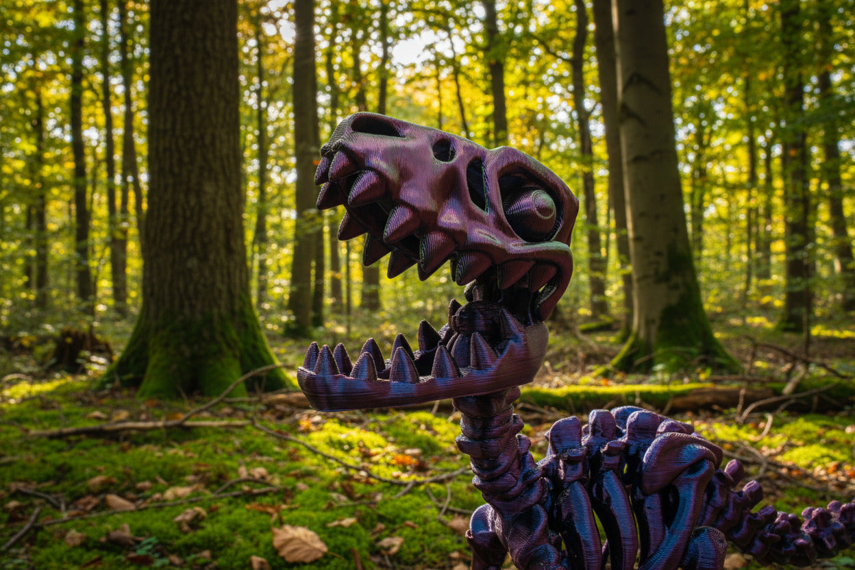 The Articulating Skeleton Raptor Sculpture / Fidget Toy – Tri-Color PLA