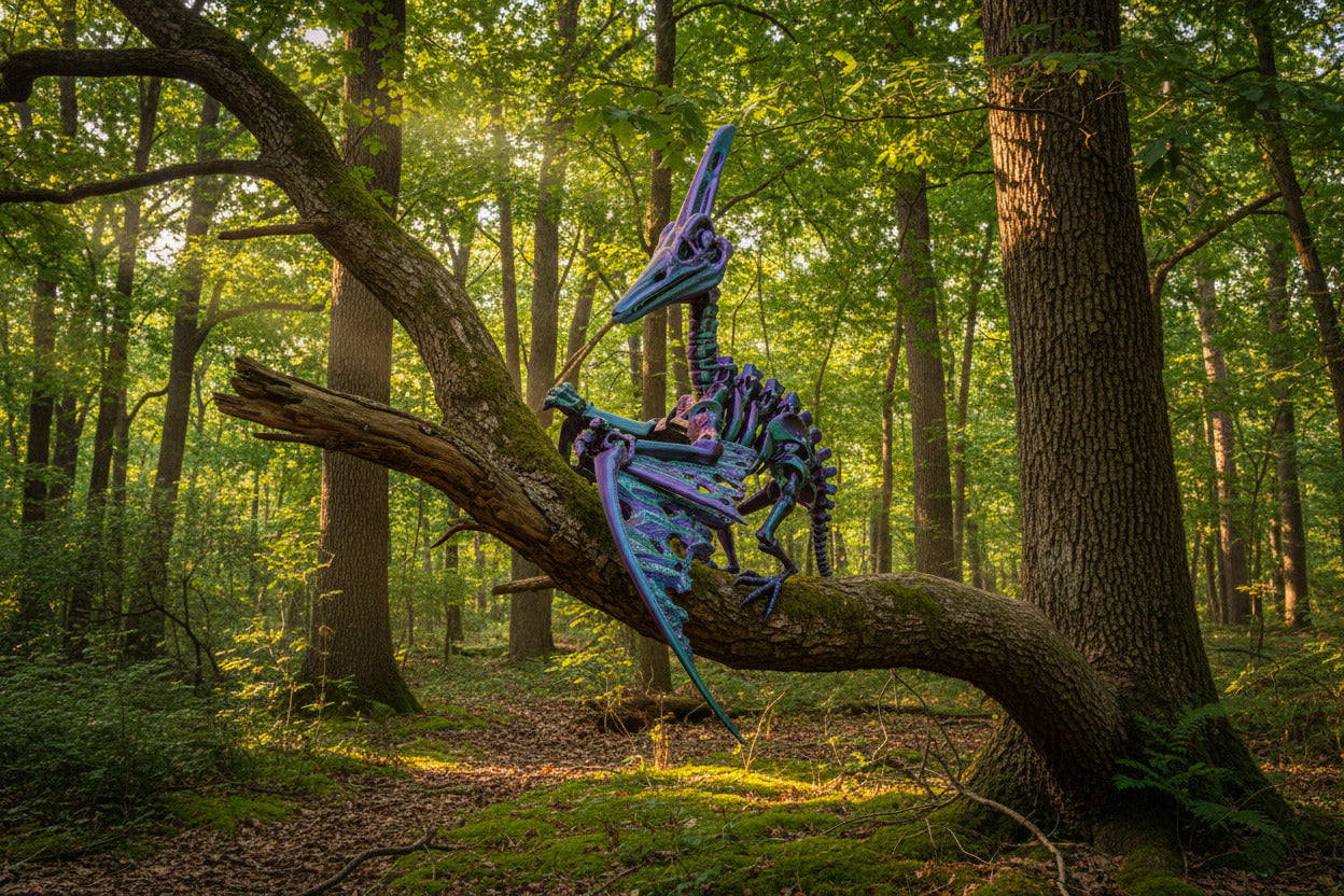 The Articulating Skeleton Pteranodon Sculpture / Fidget Toy – Tri-Color PLA