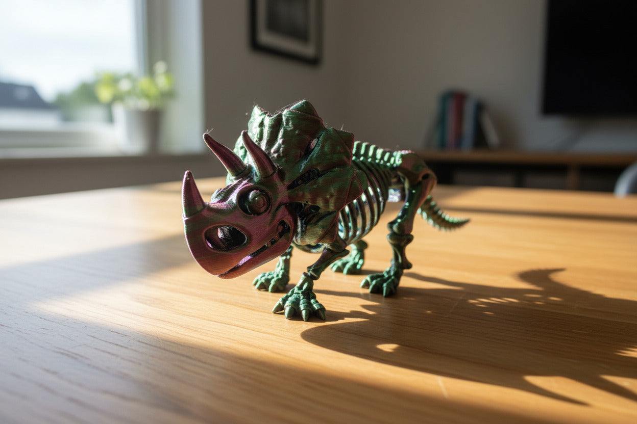 Skeleton Triceratops – Articulated Tri-Color Fossil Dinosaur