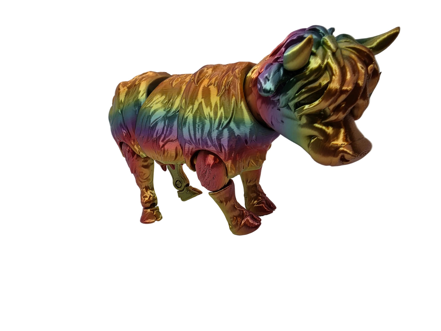 Articulated Highland Cow – Rainbow Farmyard Friend