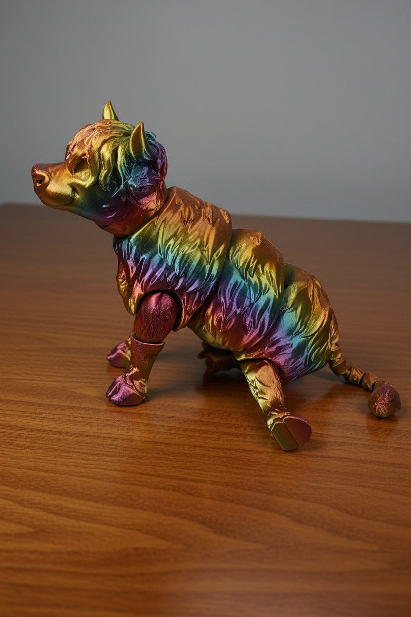 Articulated Highland Cow – Rainbow Farmyard Friend