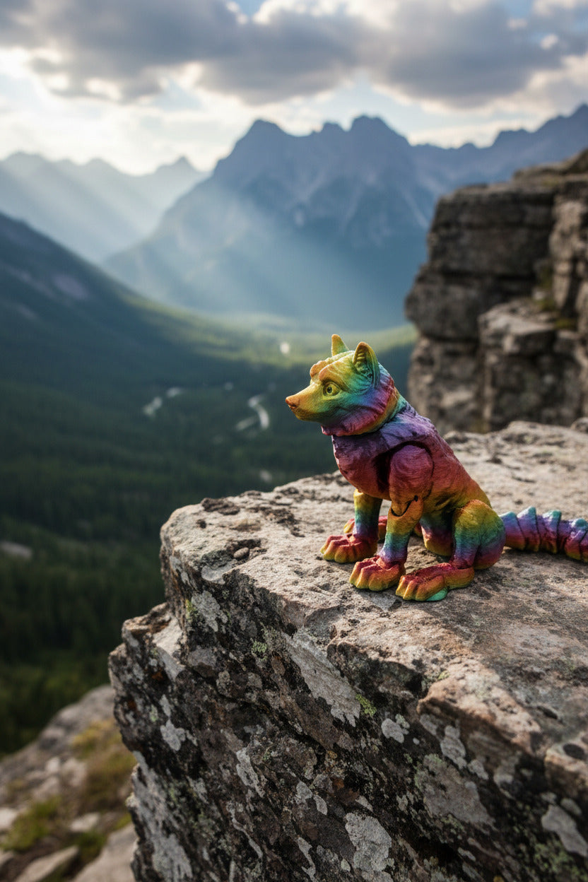 Articulated Wolf – Rainbow Fidget Figure