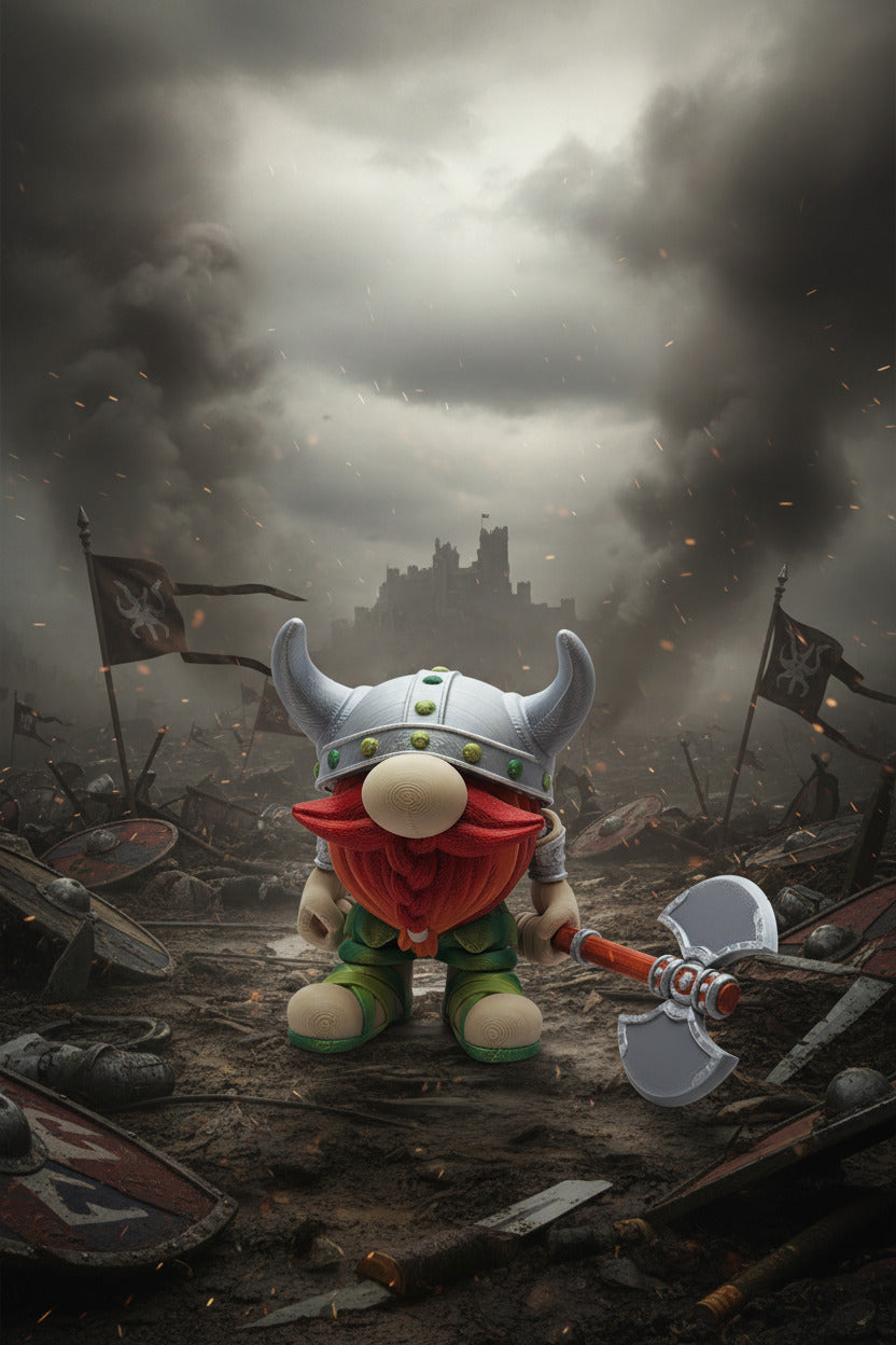 The Articulating Viking Gnome Warrior Boy Sculpture / Fidget Toy