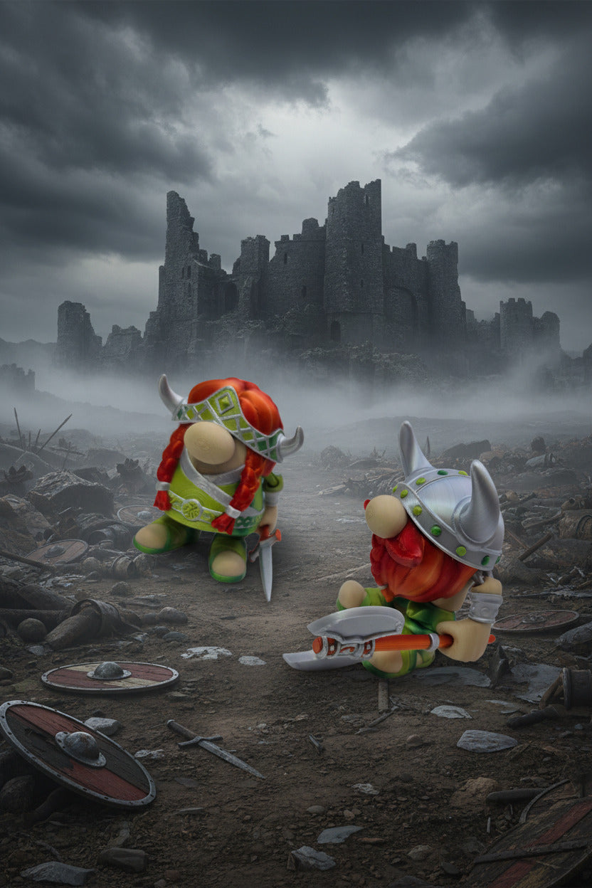 The Articulating Viking Gnome Warrior Boy Sculpture / Fidget Toy