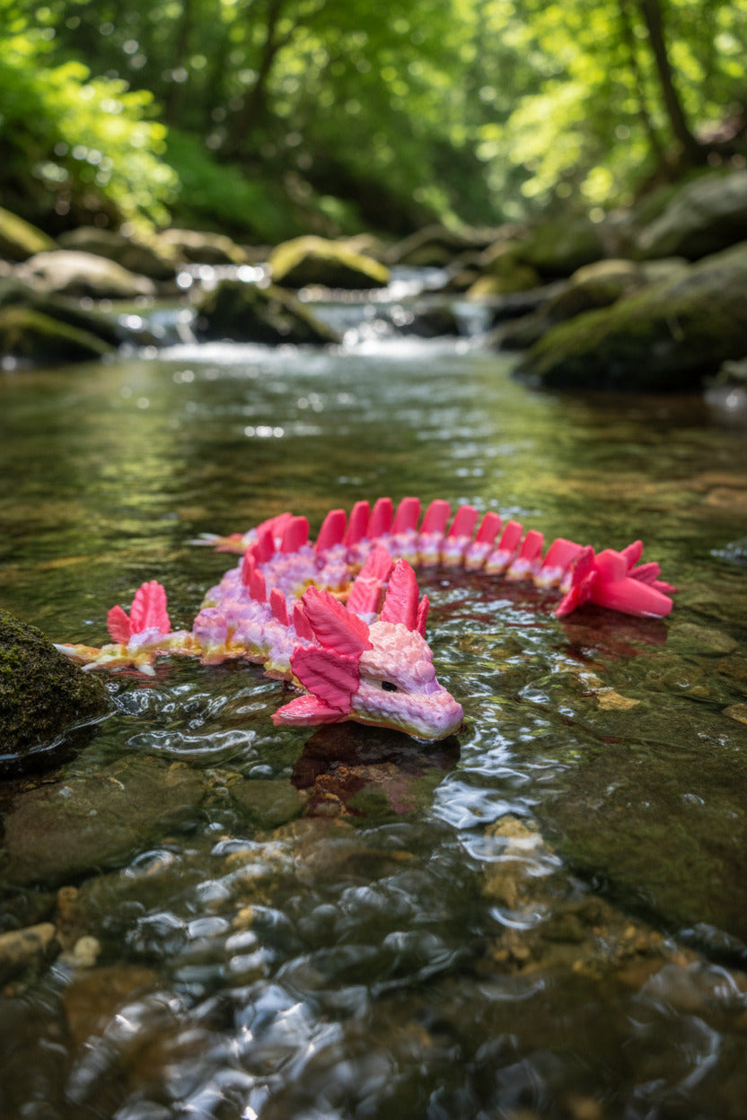 The Articulating Axolotl Dragon Sculpture / Fidget Toy